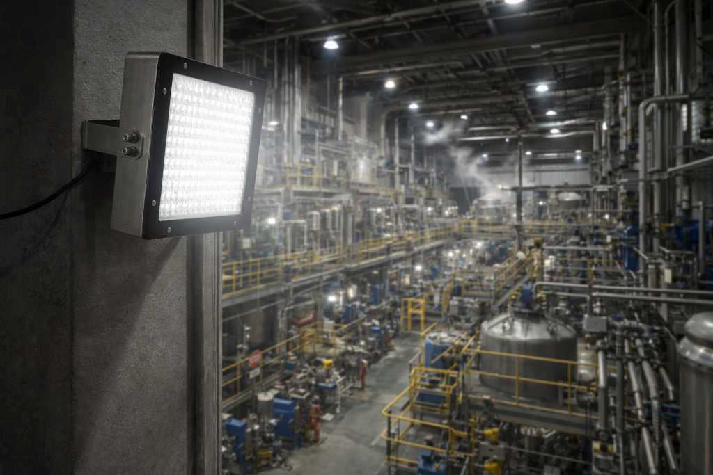 led light in chemical factory