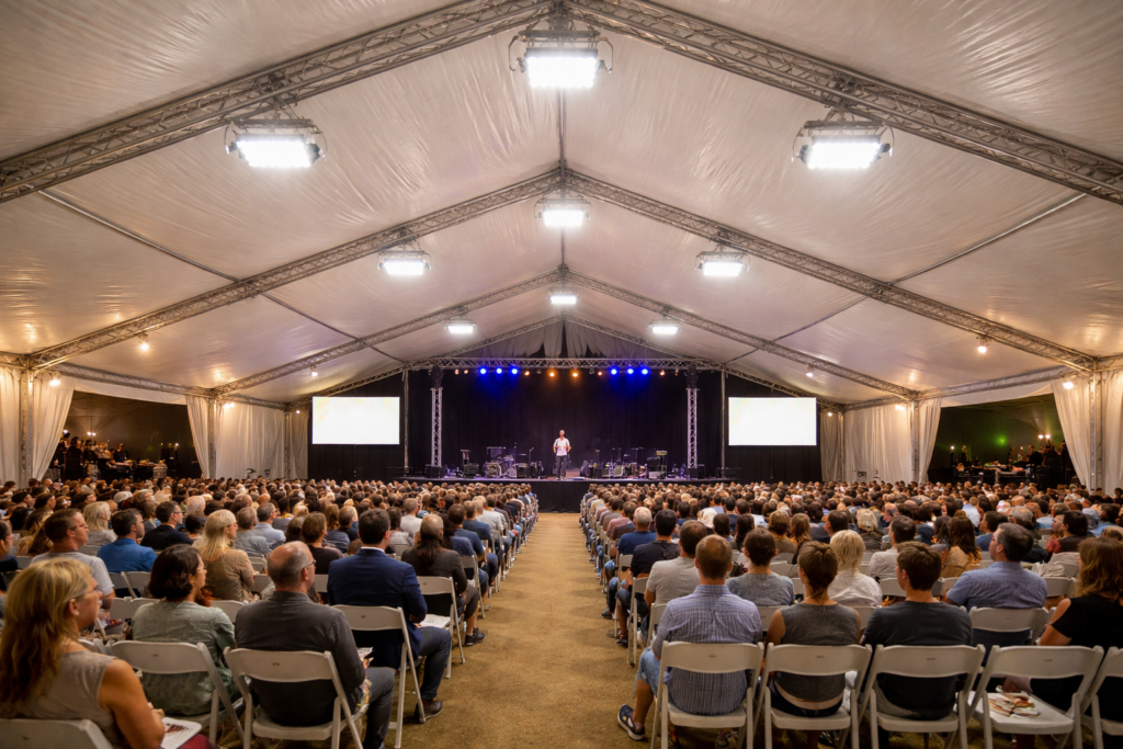 Lights under the tent